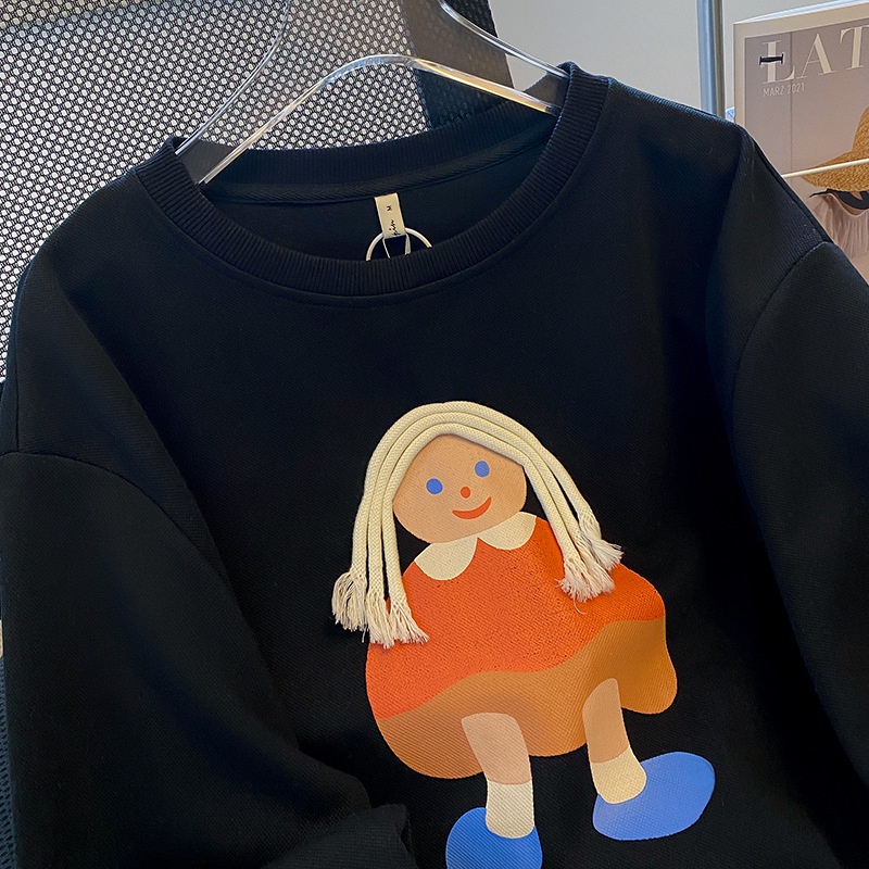 Áo Sweater Cotton Cổ Tròn Thiết Kế Mới Thời Trang Mùa Thu Dành Cho Nữ