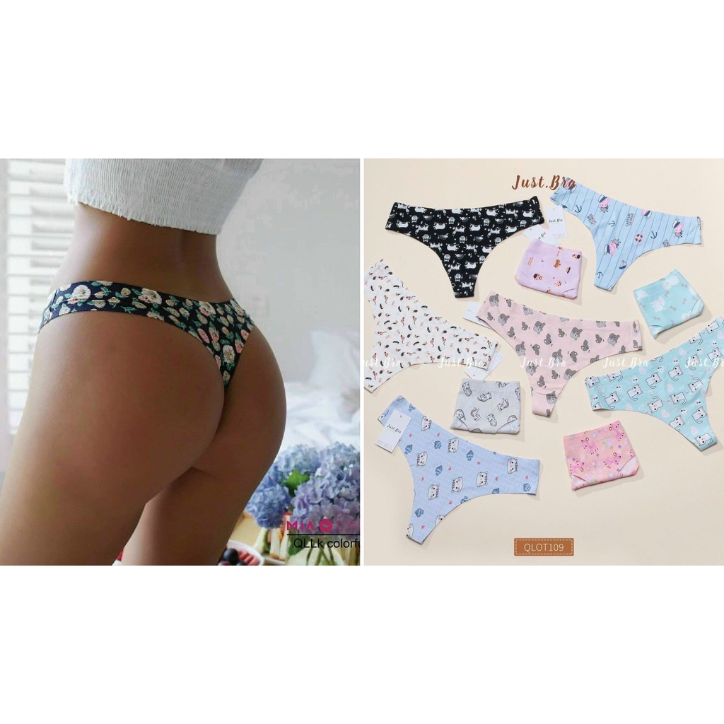 Quần Su lọt khe chữ T Hình hoạ tiết siêu xinh, không hằn, tôn vòng mông, kháng khuẩn, chông viêm