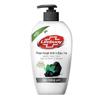 NƯỚC RỬA TAY LIFEBUOY THAN HOẠT TÍNH BẠC HÀ - MATCHA LÔ HỘI 180G