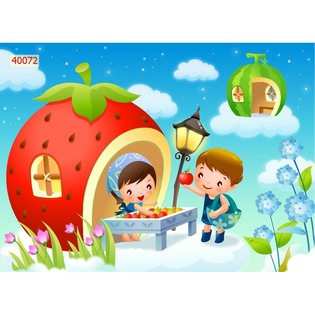 Decal dán tường cho bémẫu hoạt hình đáng yêu