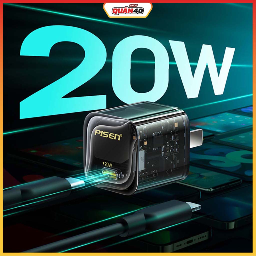 Củ Sạc Nhanh Pisen Quick Ice Crystal PD Công Suất 20W, 25W, 20W Explore - Hàng Chính Hãng Pisen Việt Nam