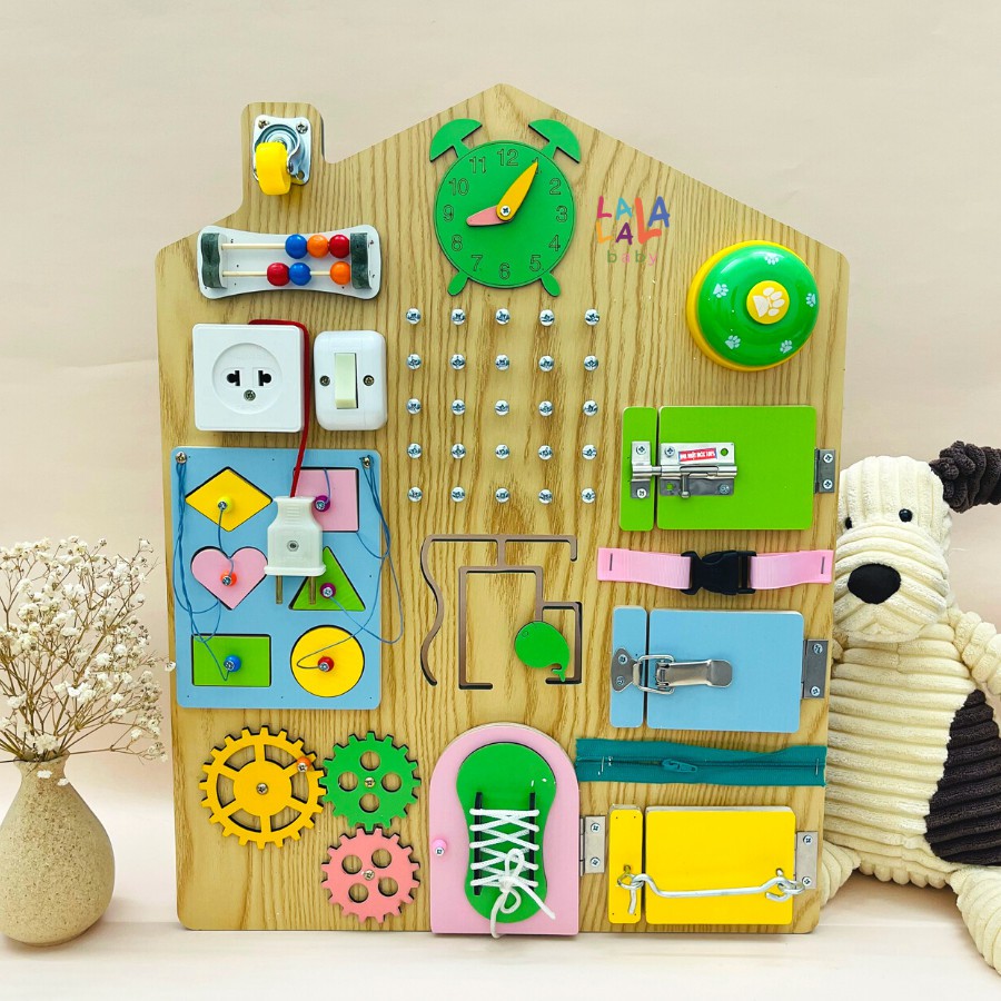 Bảng bận rộn Busy Board chính hãng Lalala Baby cho bé phát triển toàn diện, đồ chơi giáo dục Mom's Love