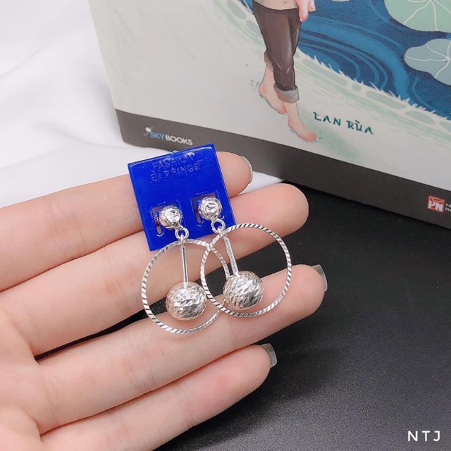 BÔNG TAI CẦU PHAY SANG CHẢNH - BÔNG TAI BẠC S925