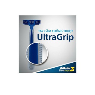 Bộ 4 dao cạo râu gillette cán xanh blue 3 simple