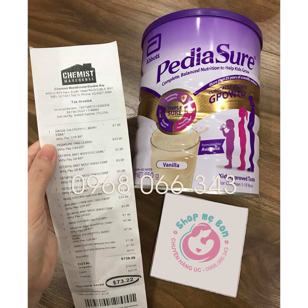 [SALE] Sữa Pediasure Úc 850g nắp tím (Date xa)