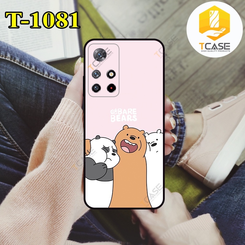 Ốp lưng Xiaomi Redmi Note 11 5G, Redmi Note 11s 5G chống sốc bảo vệ camera in hình 3 chú Gấu