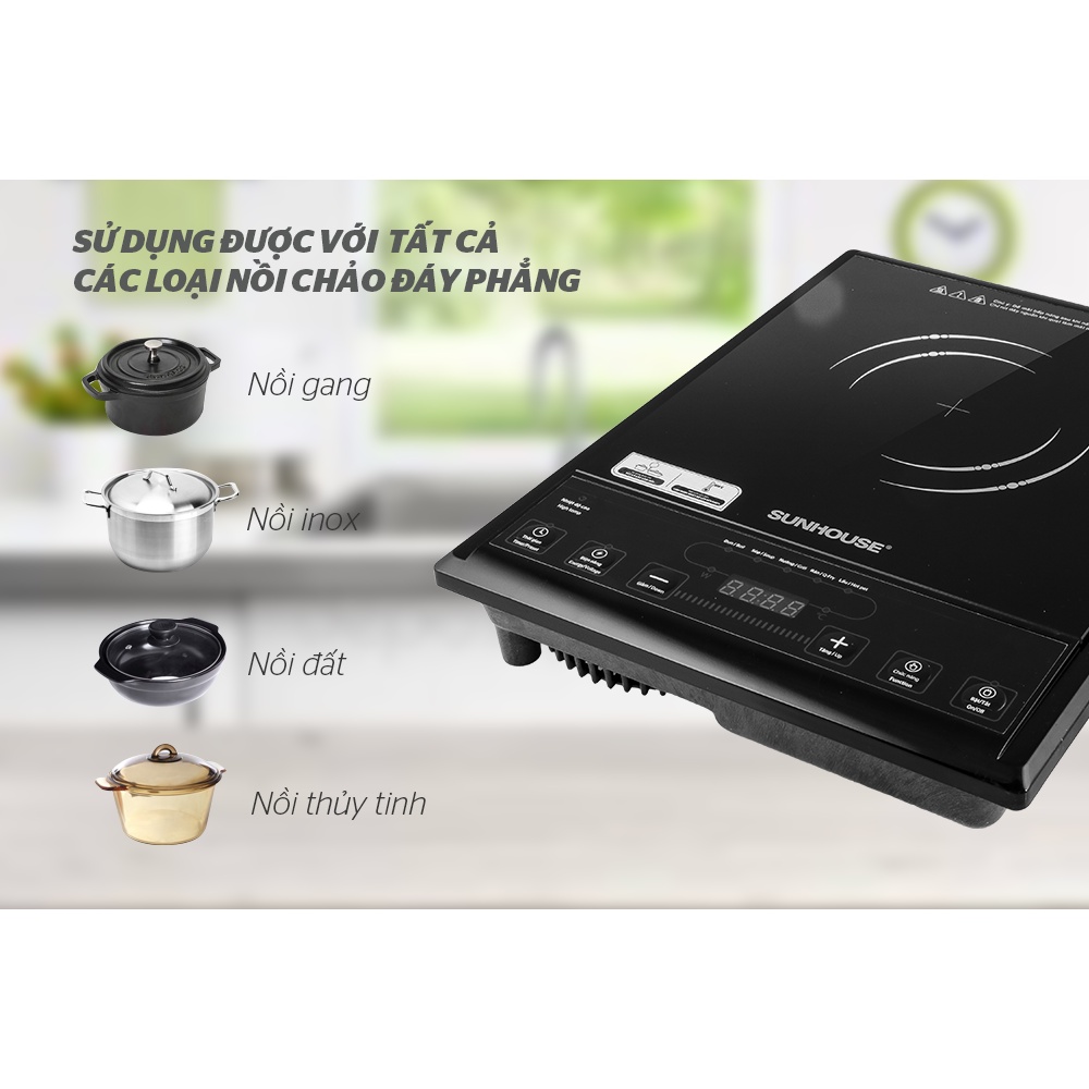 Bếp hồng ngoại cơ Sunhouse SHD6011, bếp hồng ngoại đơn Sunhouse SHD6011, mặt bếp siêu bền- Tặng vỉ nướng
