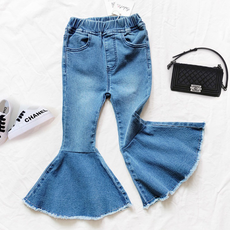 Quần Jean Dài Co Giãn Tốt Màu Sắc Trơn Thời Trang Hàn Quốc Se7En Cho Bé Gái