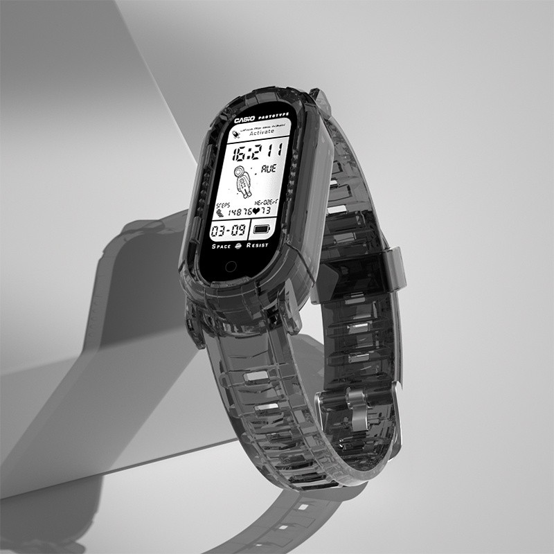 Dây Đeo Silicone Trong Suốt Cho Đồng Hồ Thông Minh Xiaomi Mi Band 7 6 3 4 5 NFC Mi Band 6 5 4