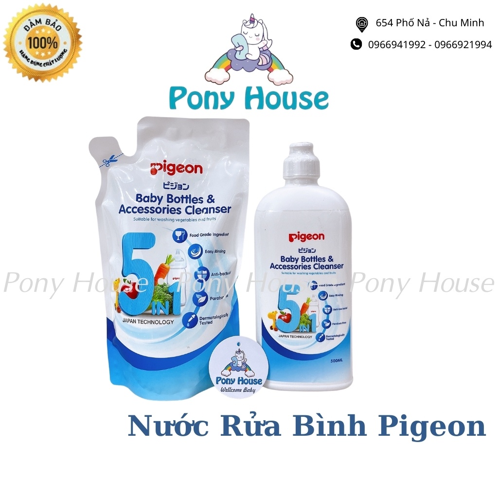 Nước Rửa Bình Sữa Pigeon - Nước Rửa Bình Sữa Và Rau Củ An Toàn Cho Bé 500ML Mẫu Mới (Nhập khẩu chính hãng)