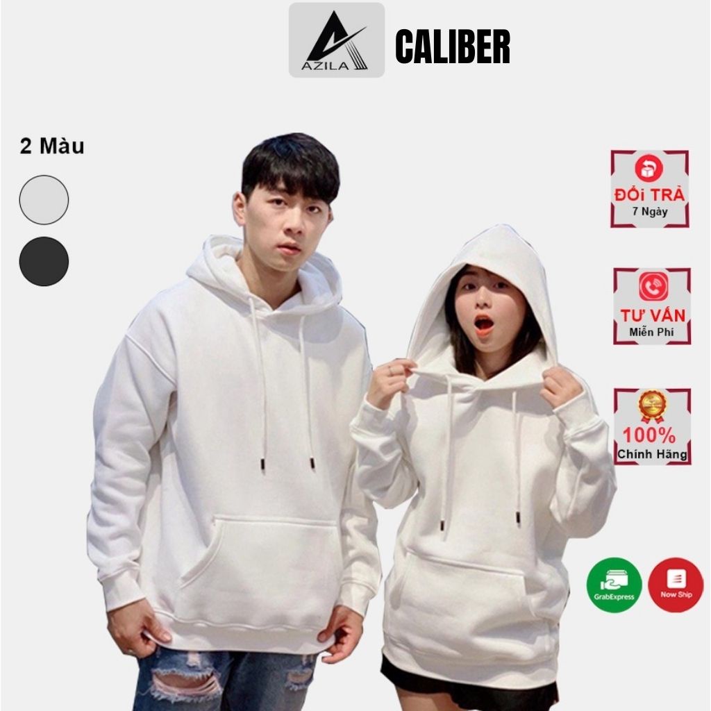 Áo Hoodie Nam Nữ Unisex CALIBER Chất Nỉ Bông Form Basic Phong Cách Hàn Quốc Màu Trẻ Trung