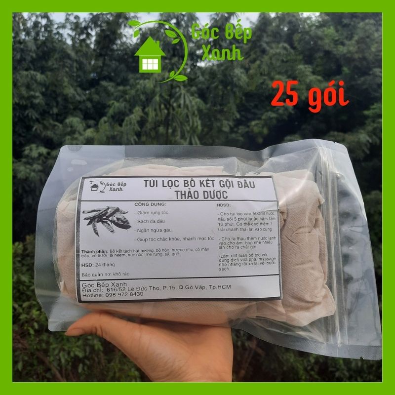 Bồ kết thảo dược gội đầu, dầu gội đầu bồ kết ☘ Combo 10 túi lọc