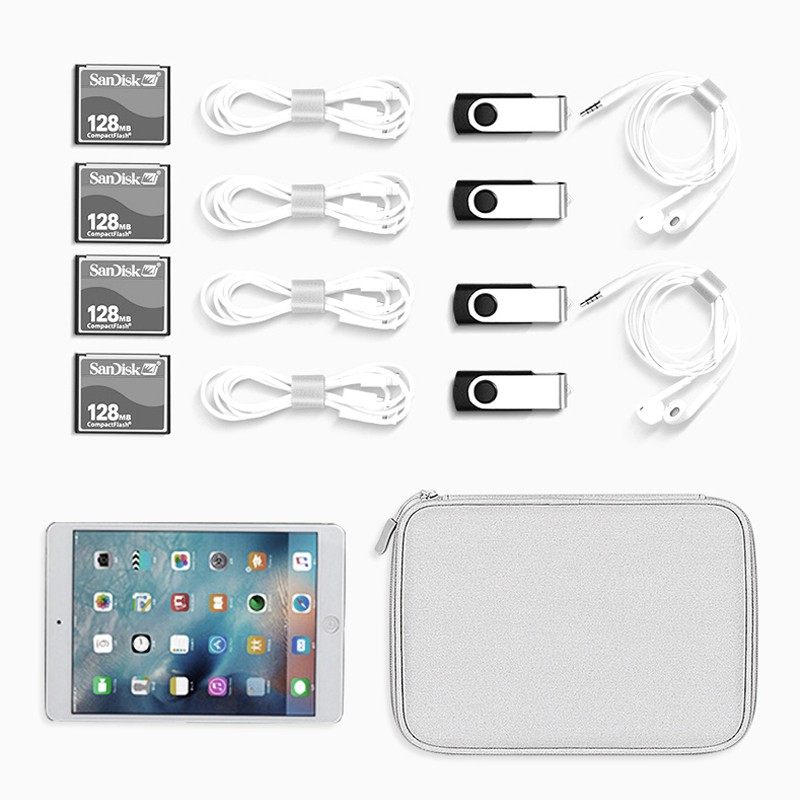 Túi Đựng Phụ Kiện Điện Tử Chống Thấm Nước Nhiều Cổng USB iPad Mini Dây Cáp