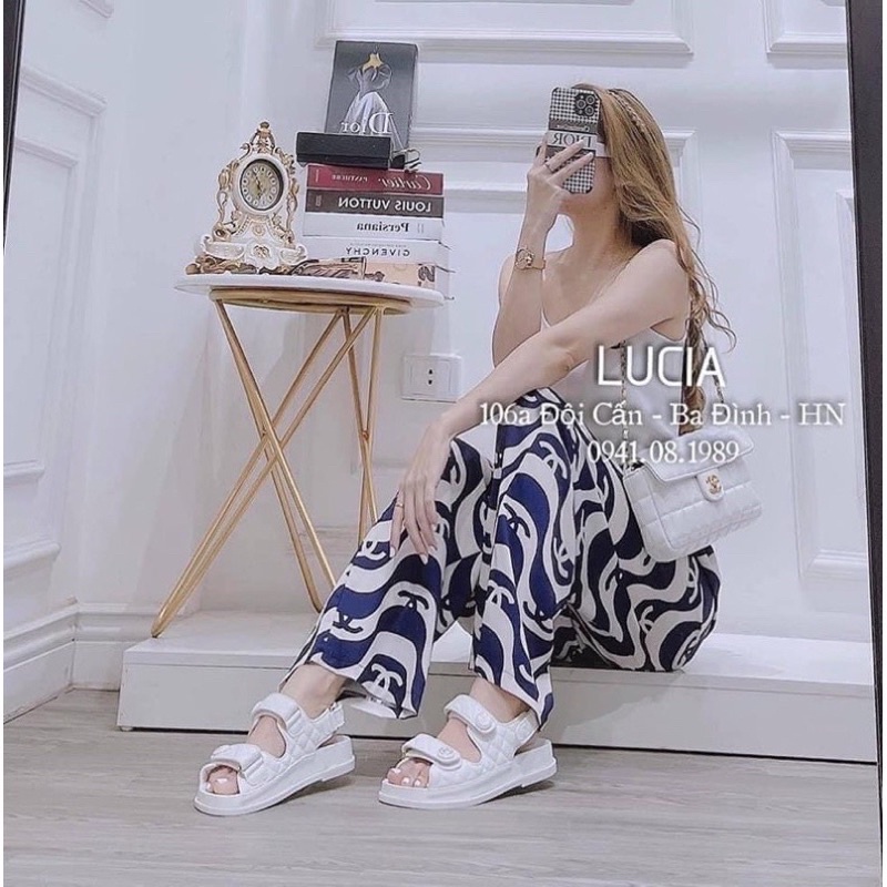 Sandal channel trần trám 2 quai dán