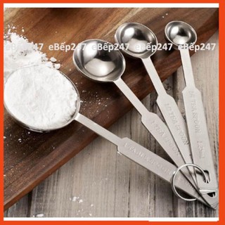 [Siêu rẻ+Freeship] Bộ thìa đong inox cao cấp 4 chiếc - eBếp247