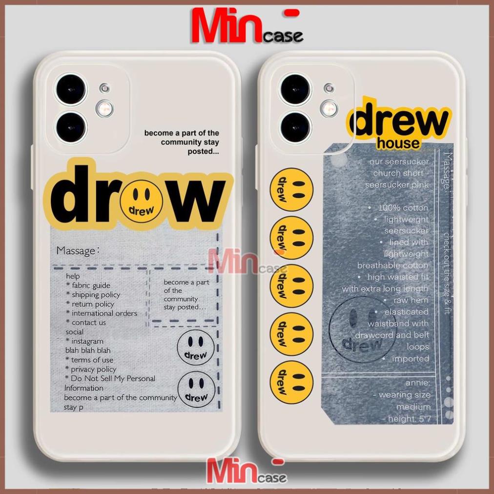 Ốp lưng iPhone Drew cạnh viền vuông silicon mềm dẻo cho iphone 6/6s/7/8/X/XS/XR/11/12/13 Pro Plus Max cute dễ thương đẹp