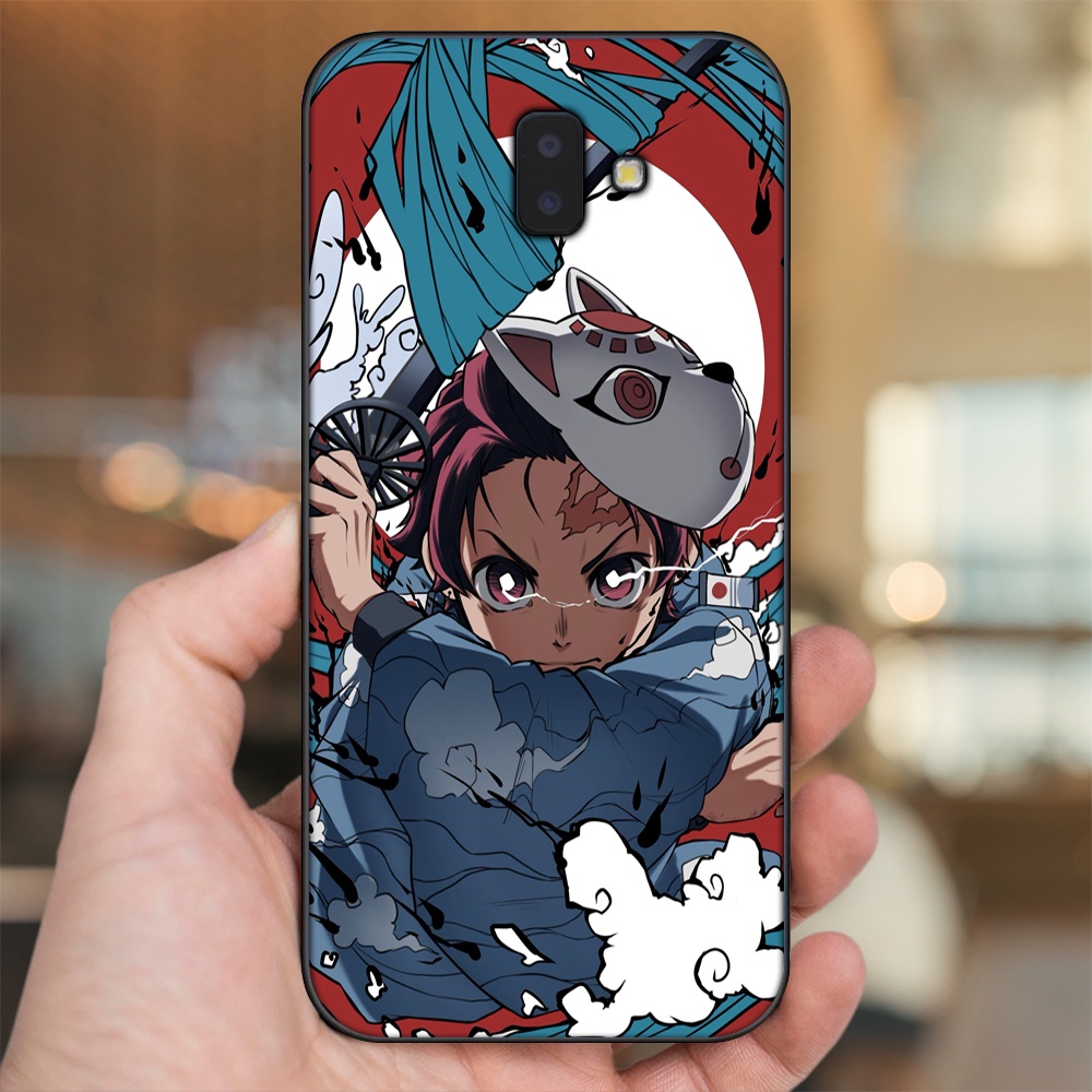 Ốp lưng Samsung J6 Plus viền đen in hình Tanjiro Kimetsu No Yaiba