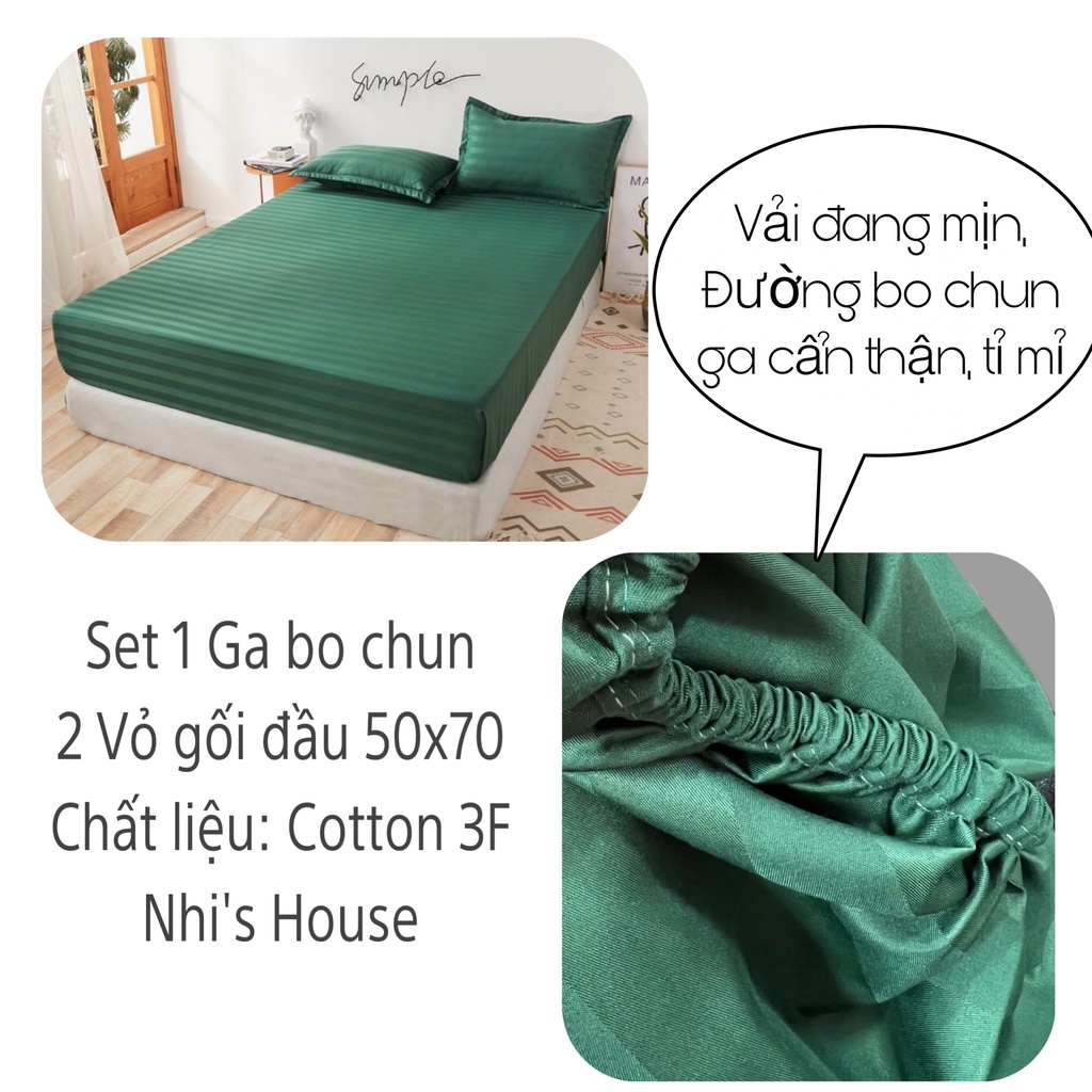 Set ga gối và vỏ ôm cotton sọc 3F phong cách khách sạn | BigBuy360 - bigbuy360.vn