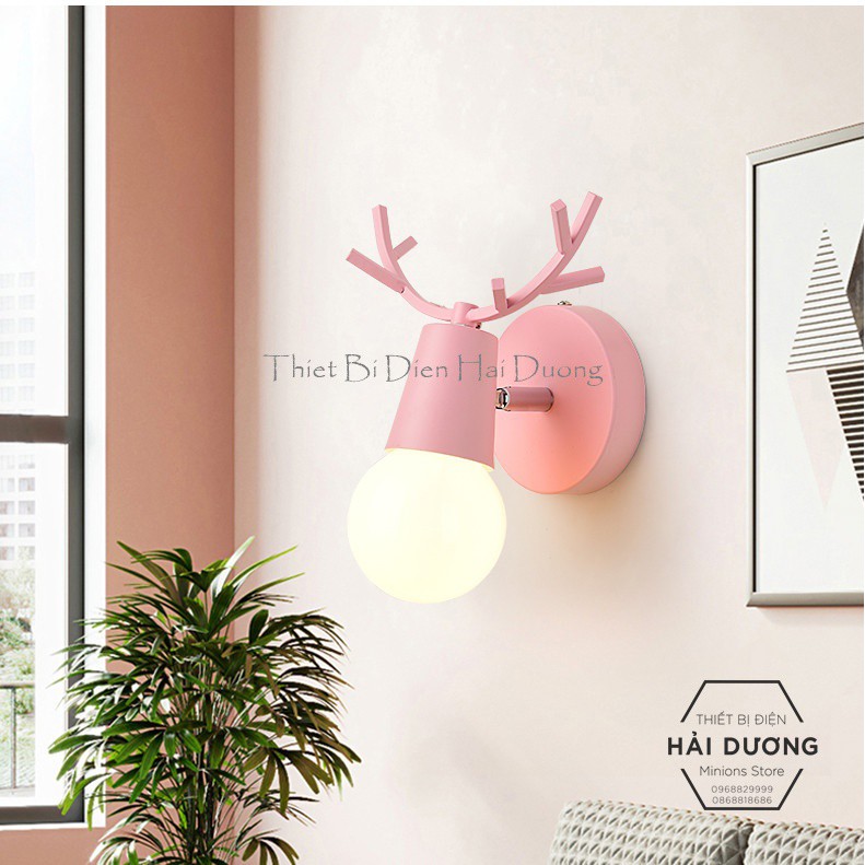 Đèn trang trí gắn tường hình đầu hươu TN101 (kèm bóng led G40 3 chế độ sáng Trắng Vàng Trung Tính) - EnergyGreenLighting