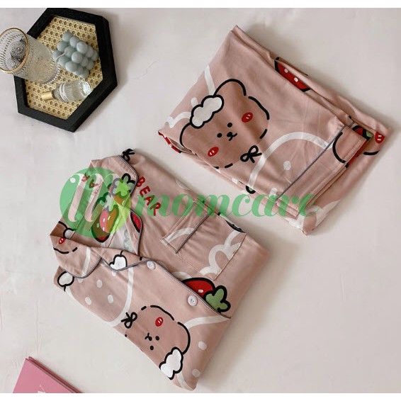 Pijama Bầu sau sinh cho con bú ti CỔ BÈO - Bộ đồ bầu mặc nhà cho mẹ - Quần áo ngủ bà bầu đẹp thời trang giá rẻ Bigsize