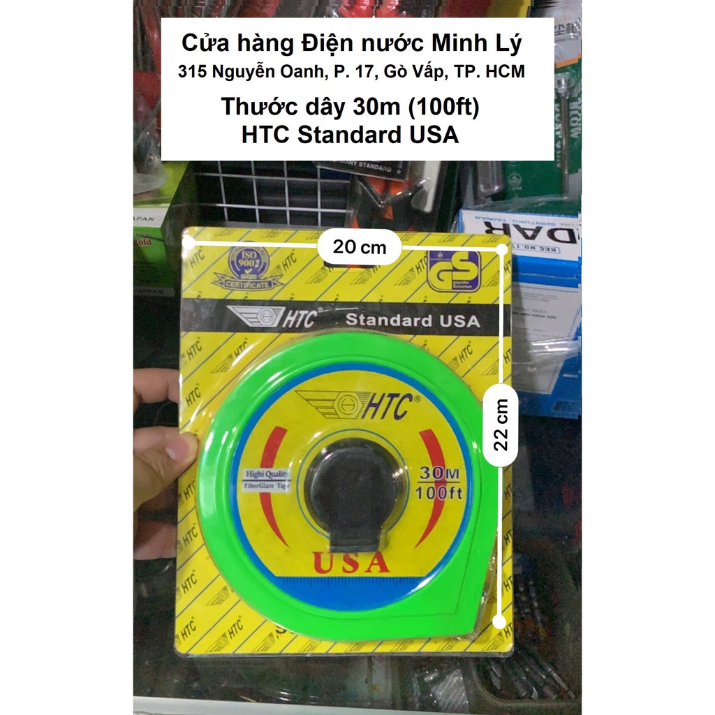 Thước dây vải cao cấp 30m (100ft) chính hãng HTC