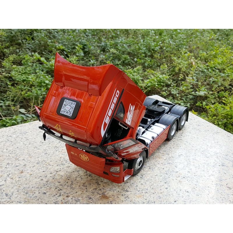 Xe tải mô hình đầu kéo Container FAW JH6 hợp kim 1:24