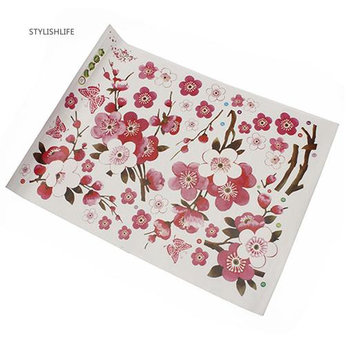 Decal dán tường Trang Trí Hình Hoa Mận DIY