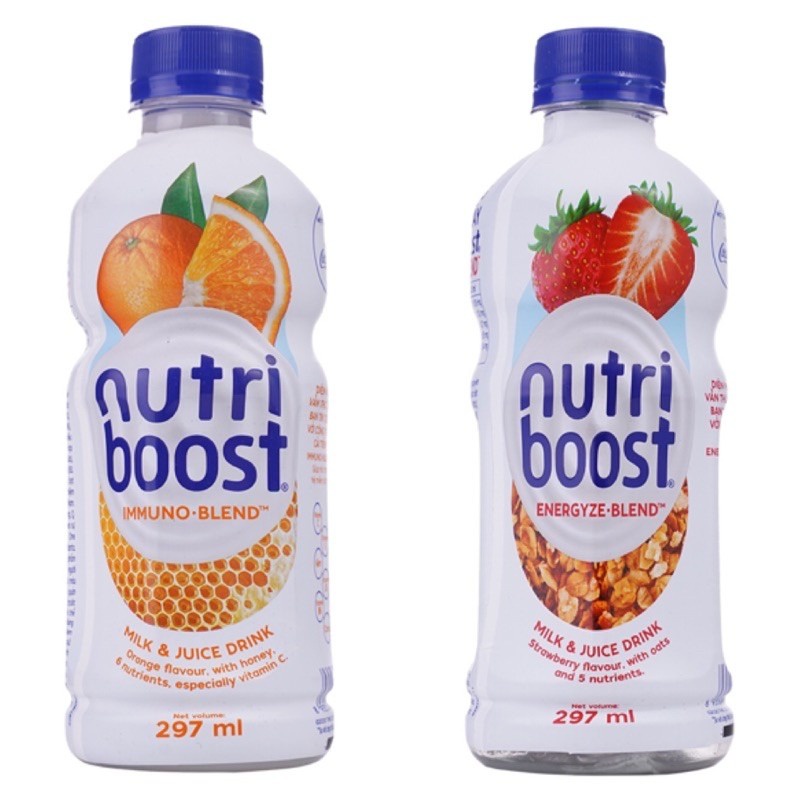 Sữa Trái Cây Nutriboost Hương Cam Mật Ong/ Hương Dâu Yến Mạch Chai 297ml