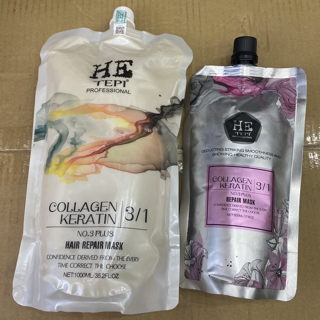 Kem ủ tóc siêu phục hồi HE TEPI COLLAGEN KERATIN Hair Repair Mask 1000ml