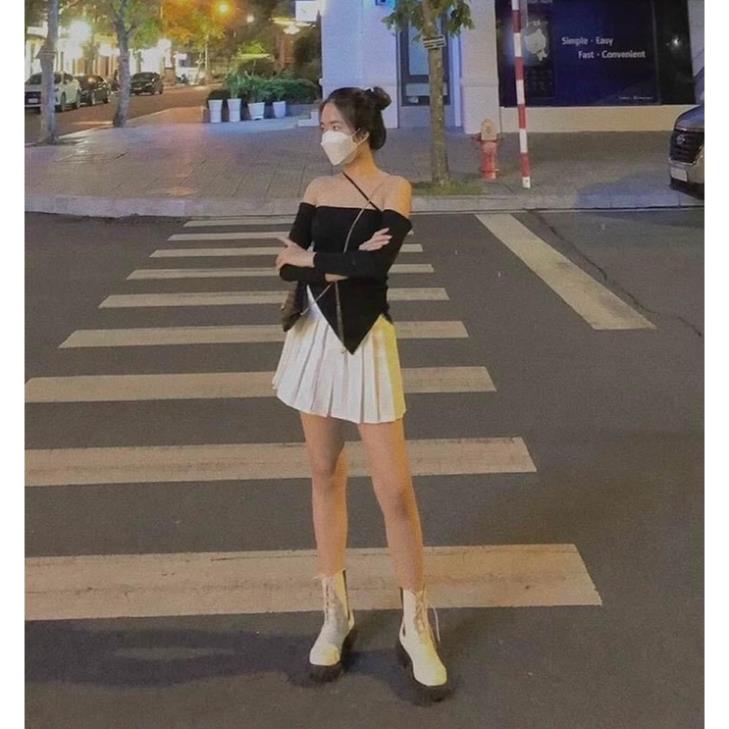ÁO TRỄ VAI DÂY CỔ TÀ XÉO