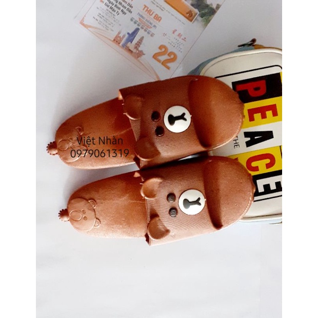 Dép gấu Brown, dép gấu nâu, dép nhựa nữ, dép đi trong nhà