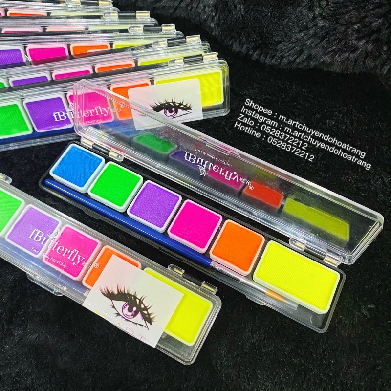 ' HÀNG SẴN ' BỘ MÀU BODY PAINTING VẼ MẶT VÀ BODY MÀU NEON PHÁT SÁNG ĐẶC BIỆT DÀNH CHO HOÁ TRANG HOẶC MAKEUP