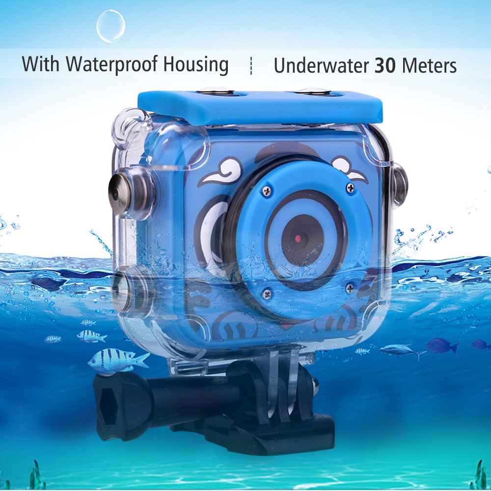 Kids Digital Video Camera Action Sports Camera 1080P 12MP Waterproof 30M Built-in Lithium Battery Christmas Gift New Year Present for Children Boys Girls