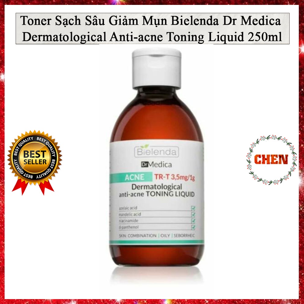 Toner Sạch Sâu Giảm Mụn Bielenda Dr Medica Dermatological Anti-acne Toning Liquid 250ml