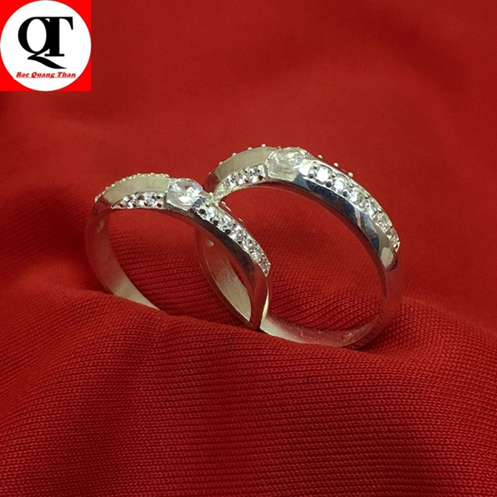 Nhẫn đôi Bạc Quang Thản , nhẫn cặp bạc Bên Nhau Mãi Mãi chất liệu bạc 925 không xi mạ khắc chữ miễn phí - QTNU13