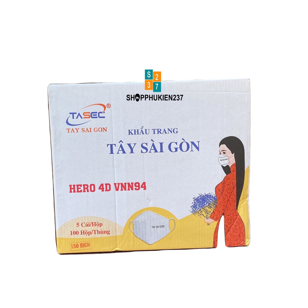 Thùng 750 Cái Khẩu Trang Hero 4D KF94 TSG Công Ty Thiết Bị Tây Sài Gòn