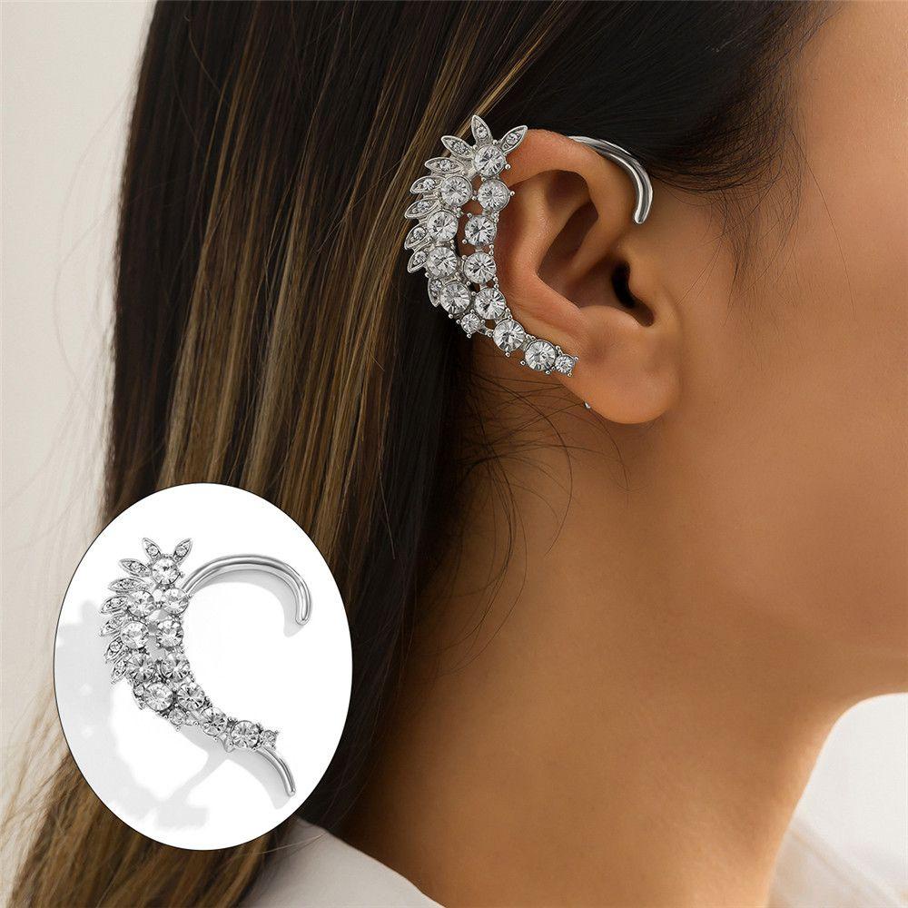 ROWANS Khuyên Đeo Vành Tai Không Xỏ Lỗ Đính Đá Thời Trang