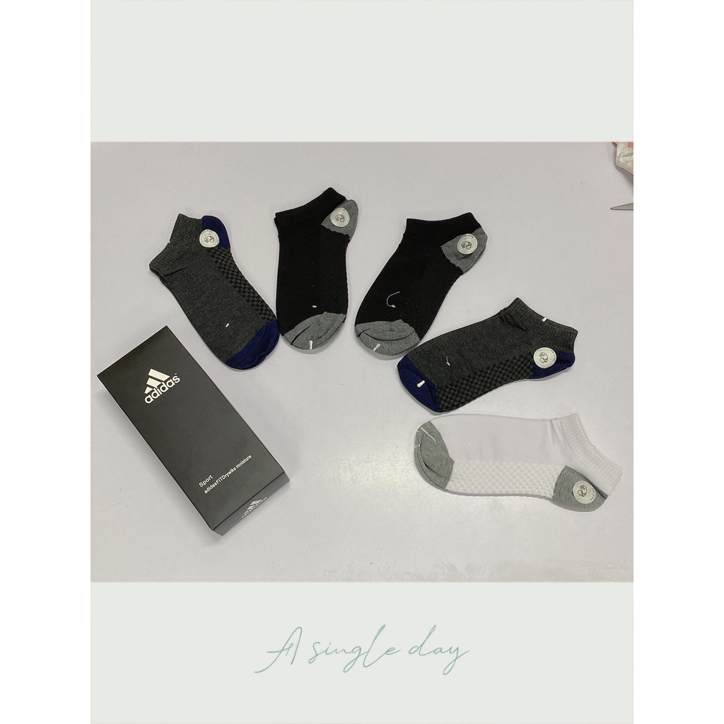 tất adidas chống trơn hộp 5 đôi mix màu