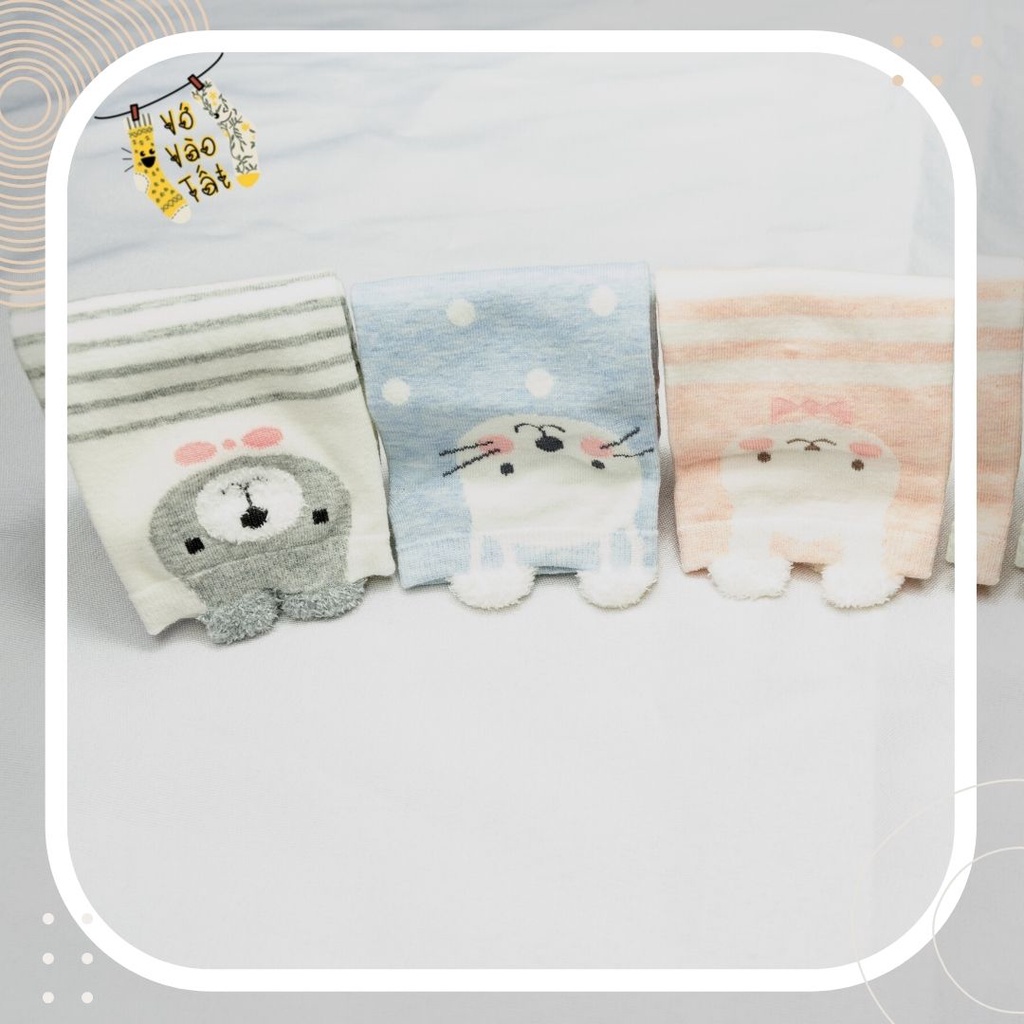 TẤT VỚ CỔ NGẮN THÚ HOẠT HÌNH CÓ TAI MÀU PASTEL
