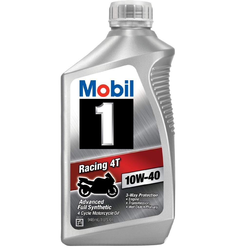 [HCM]Nhớt tổng hợp Mobil 1 4T 10W40 Racing cao cấp cho xe máy 946ml