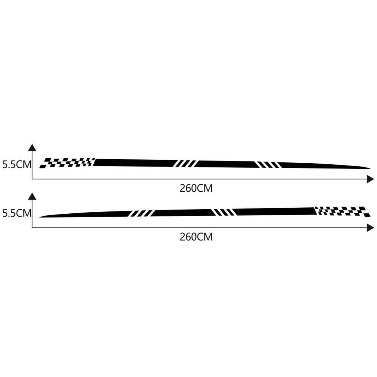 Bộ 2 Miếng Dán Trang Trí Thân Xe Hơi Bằng Pvc Phong Cách Thể Thao