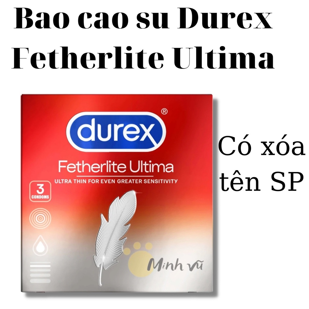 [ Có video ảnh thật ] Bộ 03 hộp Bao cao su Durex  Fetherlite Ultima, bcs siêu mỏng