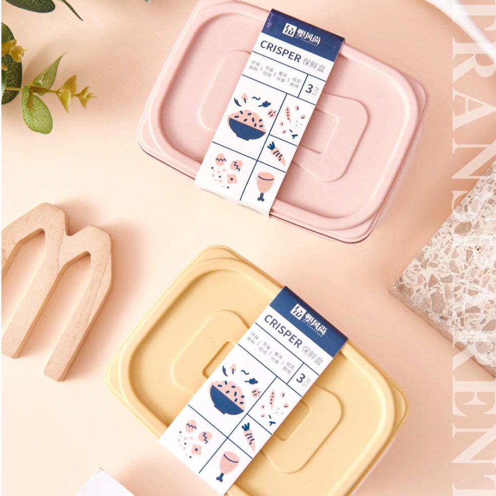 Hộp Đựng Thức ĂnFREESHIPSét 4 Hộp Bảo Quản Thực Phẩm Hình Chữ Nhật Trong Suốt, Dễ Dàng Bảo Quản Rau Củ