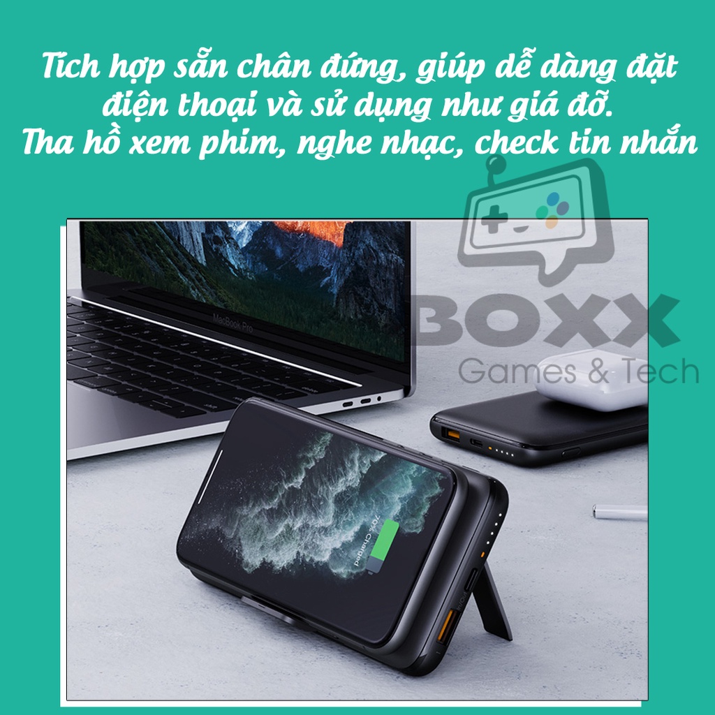 Pin Sạc Dự Phòng 10000mAh Aukey PB-WL02, PB-WL03S 20000mAh PD 18W, QC 3.0, Không Dây Qi 10W