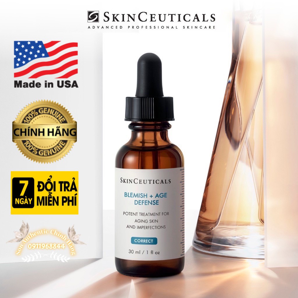 (BẢN MỸ + 30ml) Skinceuticals Blemish + Age Defense - Serum Ngăn Ngừa Mụn