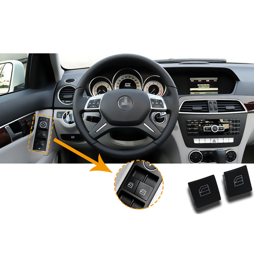 Phù Hợp Ốp Nút Công Tắc Cửa Sổ Trái Phải Cho Mercedes-Benz W204 W212 C E Glk