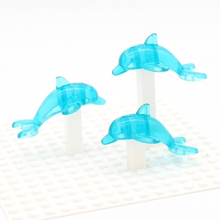 1 bộ đồ chơi lego lắp ráp hình cá heo trong suốt cho bé