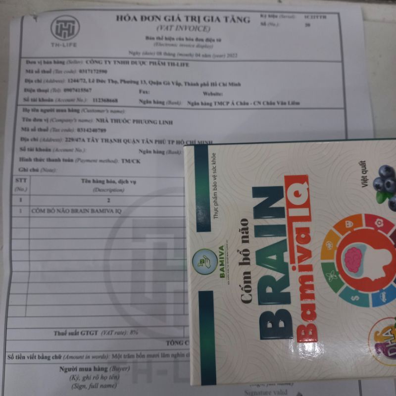 Cốm bổ não BRAIN BAMIVA IQ giúp trẻ em phát triển não bộ hộp 20 gói