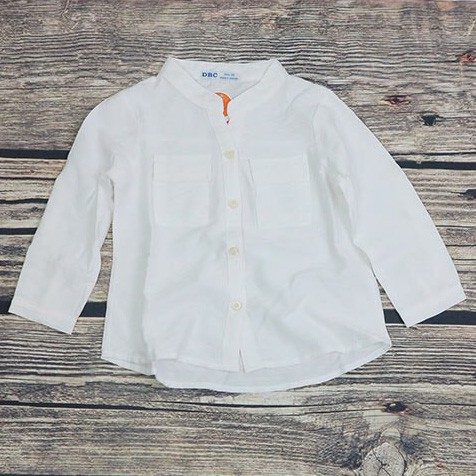Áo sơ mi linnen 2 túi dễ thương cho bé gái 9-36kg