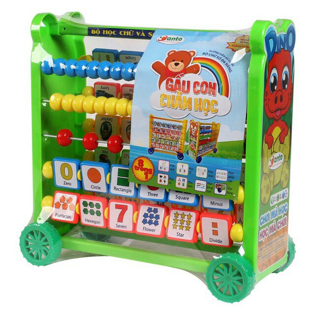 Bộ Học Chữ Và Số Đa Năng Tiếng Anh Chú Khủng Long Dino Kèm Bộ 42 Thẻ Hoc Cho Bé